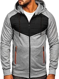 Herren Übergangsjacke Steppjacke Stehkragen Daunenjacke Reißverschluss Sportjacke Zip Wärme Freizeit Sport Basic Outdoor Casual Style KS2149 Grau M [4D4]