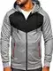 BOLF Herren Übergangsjacke Steppjacke Stehkragen Daunenjacke Reißverschluss Sportjacke Zip Wärme Freizeit Sport Basic Outdoor Casual Style KS2149 Grau M [4D4]