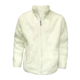 Herren Winterjacke Leuchtend Kleidung Fleecejacken Mit Reißverschluss Strickfleece Mantel Stehkragen Lang Fuzzy Coat Oversize Weiss