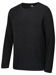 Herren Strickpullover Feinstrick Pullover aus 100% Baumwolle in Mehreren Farben schwarz, M