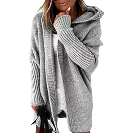 Grobstrick Strickmantel Strickjacke Damen Grobstrick Kurz Boucle
