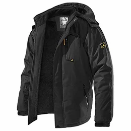 Herren Skijacke Warme Wasserdicht Winterjacke Für Herren Outdoor Wanderjacke Schwarz Winddichte Sport Snowboardjacke Funktionsjacke Mit Abnehmbarer Kapuze