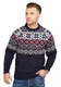 Rello & Reese Herren Strick-Pullover Sweatshirt Pulli Longsleeve Norweger Grobstrick [Navy, S]