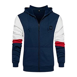 Herren Kapuzenpullover Colorblock Kapuzenjacke Hoodie Slim Fit Camouflage Sweatshirt Langarm Patchwork Pullover-Shirt mit Kapuze Sportjacke Outdoorjacke