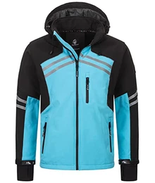 Herren Softshell Jacke Outdoor Jacke Windbreaker Übergangsjacke Anorak Kapuze Regenjacke Winterjacke Herrenjacke Jacket H-285 Hellblau M