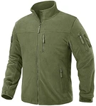 TACVASEN Herren Fleecejacke Military Fleece Army Jacket Warm Jacke Winter für Outdoor Armeegrün