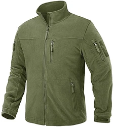 TACVASEN Herren Fleecejacke Military Fleece Army Jacket Warm Jacke Winter für Outdoor Armeegrün