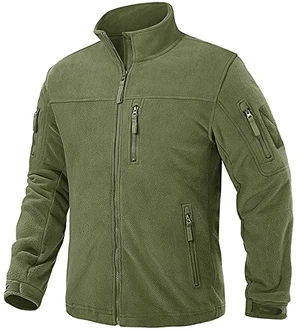 TACVASEN Herren Fleecejacke Military Fleece Army Jacket Warm Jacke Winter für Outdoor Armeegrün