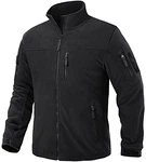 TACVASEN Herren Fleecejacke Military Fleece Army Jacket Warm Jacke Winter für Outdoor Schwarz