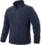 TACVASEN Herren Fleecejacke Military Fleece Army Jacket Warm Jacke Winter für Outdoor Schwarzblau