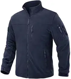 Herren Fleecejacke Military Fleece Army Jacket Warm Jacke Winter für Outdoor (M, Schwarzblau)
