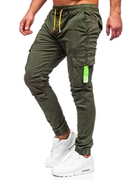 Herren Sporthose Cargohose Jogginghose Trainingshose Fußballhose Fitnesshose Jogger Sweathose Jogpants Sweatpants Slim Fit Street Style R8702 Grun M [6F6]