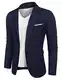 COOFANDY Blazer für Herren Sportlisches Sakko Modern Elegant Anzug Leicht Anzugjacke Slim Fit Reverskragen Jackett Navy Blau M