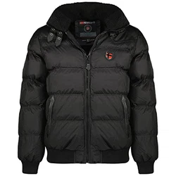Geographical Norway Winterjacke Designer Herren Stepp Jacke [GeNo-31] Schwarz