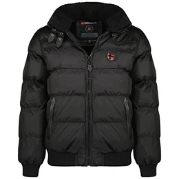 Geographical Norway warme Winterjacke Designer Herren Winter Stepp Jacke (M, Schwarz)