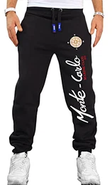 Herren Hose Jogginghose Trainingshose Fitnesshose Sweatpants Einfarbig Uni Camouflage Army H.538 (M, Schwarz)