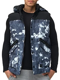 Herren Simmons Winterweste mit Kapuze Weste Outdoorweste Winter für Männer Offwhite M