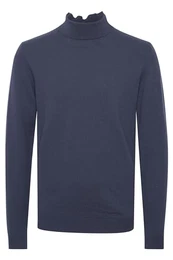 MAparcusman Herren Strickpullover Rollkragen Langarm Casual Basic Pulli Rollkragenpullover Dark Navy L