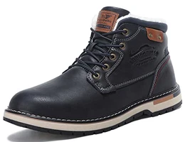 ARRIGO BELLO Winterschuhe Herren Winterstiefel Gefüttert Warm Stiefel Rutschfeste Trekkingschuhe Wanderschuhe Drausse Boots Gr.41-46 (Blau, numeric_43)