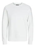 Jack & Jones Basic Sweater Langarm Shirt Rundhals Pullover JJESTAR Weiß