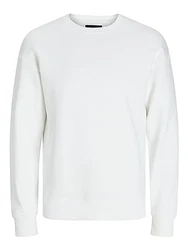 Jack & Jones Basic Sweater Langarm Shirt Rundhals Pullover JJESTAR Weiß