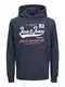 JACK & JONES Herren JJELOGO Sweat Hood 2 COL 22/23 NOOS 12210824, Navy Blazer, XXL