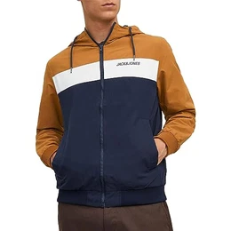Herren Jjerush Blocking Hood Bomber Noos Jacke, Rubber, XL EU