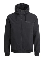 JACK & JONES JJERUSH Hood Bomber NOOS 12200208 Schwarz