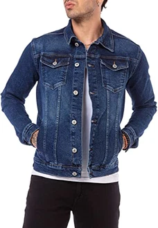 Redbridge Jeansjacke Herren Denim Übergangsjacke mit Taschen und Knopfleiste