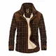 LAEMILIA Herren Flanellhemd kariert Holzfällerhemd Baumwole Langarm Trachtenhemd Innenfutter Winterjacke Brusttasche Holzfällerhemd für Winter