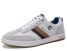 Sneaker Herren Schuhe Business Freizeitschuhe Leichte Trainers für Walking, Laufen, Sport Größe 41-46 (43, T Grau Weiß)