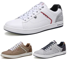 Sneaker Herren Schuhe Business Freizeitschuhe Leichte Trainers für Walking, Laufen, Sport Größe 41-46 (43, A_Weiße)