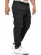 Indicode Herren Mathen Cargohose aus 98% Baumwolle inkl. Gürtel   Cargo Hose für Männer Black M