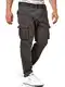 Indicode Herren Mathen Cargohose aus 98% Baumwolle inkl. Gürtel   Cargo Hose für Männer Raven S