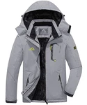 KEFITEVD Winterjacke Herren Snowboardjacke Ski Jacke Hellgrau