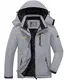 KEFITEVD Herren Winterjacke Gefüttert Wasserdicht Outdoorjacke Thermo Jacke Allwetterjacke Männer Winter Jacke Warme Regenjacke Windbreaker Hellgrau M