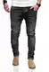 Rello & Reese Herren Jeans Hose Denim Slim Fit JN-105 [Schwarz, W32/L32]