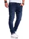 Rello & Reese Herren Jeans Hose Denim Slim Fit JN-105-6 [Dunkelblau, W32/L32]