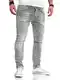 Rello & Reese Herren Jeans Hose Denim Slim Fit JN-105 [Grau, W30/L30]