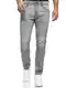 Indicode Herren Phoenix Jeanshose aus Baumwoll-Mischung mit 5 Taschen   Denim Herrenjeans Vintage Grey 32/32