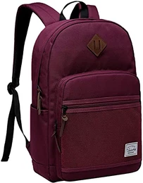 Schulrucksack Mädchen Teenager, Wasserabweisend 15.6 Zoll Laptop Rucksack Casual Daypack Damen Schulranzen Hochschule Schultasche Reiserucksack Burgund