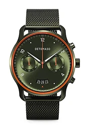 SORPASSO Velocita Olive Orange Herren-Armbanduhr Analog Quarz Mesh Milanese Olive Brushed