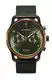 DeTomaso SORPASSO Velocita Olive Orange Herren-Armbanduhr Analog Quarz Mesh Milanese Olive Brushed