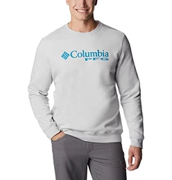 Herren PFG Stacked Logo Crew Sweatshirt, Cool Grey/Deep Marine, 4X