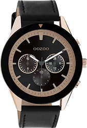 Oozoo Herren Armbanduhr mit Lederband (C108) Rose/Schwarz/Schwarz (C10804)