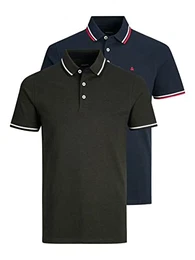 Herren 2 Packung Weiche Fühle Poloshirt - Marine/Forest Night - L