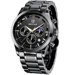 Uhren Herren Edelstahl Armbanduhr Herren Chronograph Analog Quarz Wasserdicht Herrenuhr Leuchtende Datum Mode Lässig Business-Kleid Uhren Elegantes Geschenk fur Männer