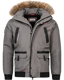 warme Herren Designer Winterjacke Outdoor Jacke AS-288 [AS-288-Grau-Gr.M]