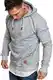 REPUBLIX Herren Basic Kapuzenpullover Sweatjacke Pullover Hoodie Sweatshirt R-0054 Hellgrau 3XL