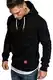REPUBLIX Herren Basic Kapuzenpullover Sweatjacke Pullover Hoodie Sweatshirt R-0054 Schwarz S